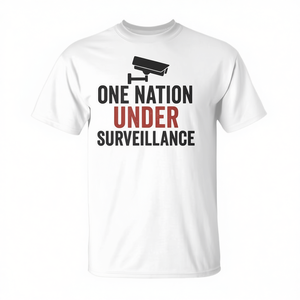 T-shirt unisexe pour adultes One Nation Under Surveillance, à manches courtes et col rond, promotionnel - Product Image 2