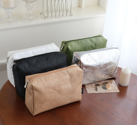 Sac cosmétique en papier Tyvek écologique réutilisable avec fermeture éclair et logo personnalisé, grande capacité, sac de rangement portable, pochette multifonctionnelle ultra-légère
