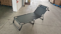 Lit de camping pliable en toile et métal, portable, 3 vitesses réglables, double usage, en promotion
