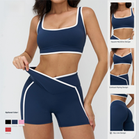 V-Cut Crossover Quick Dry V-Cut IJs Zijde Zachte Sculpt Seamless Yoga Set 2-delig Flare Leggings Dames Hoge Taille Vormende Gym...