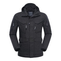 Veste tactique d'hiver unisexe en tissu ripstop imperméable et respirant, camouflage noir, M65 G8, softshell, coupe-vent pour activités de plein air