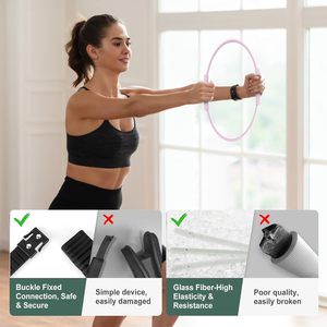 New Design Eco-friendly Double Handle Silicone & Fiberglass Edge Yoga <b>Ring</b> 34CM Diameter Fitness Pilates Equipment - Product Image 4