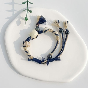 Bijoux de style ethnique, accessoires en céramique de Jingdezhen, bracelets tissés, <span class=keywords><strong>anime</strong></span>, faits à la main, style tibétain - Product Image 2