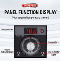 Contrôleur de température numérique TEL96-9001 AC220V/380V, thermostat d'oven industriel universel à bouton mécanique réglable