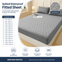 Protège-Matelas Matelassé Imperméable Housse avec Couche TPU Anti-Urine Anti-Dérapant Drap Housse Couverture Intégrale