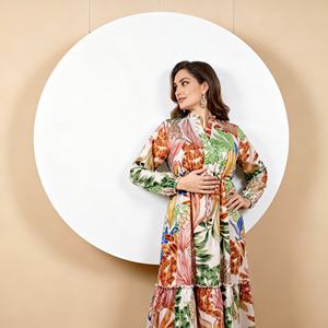 Vestido Abaya Elegante de Poliéster Estampado de Alta Calidad para Mujeres Musulmanas, Ropa de Fiesta de Lujo Personalizada, Proveedor Mayorista - Product Image 3