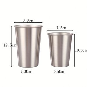 แก้วกาแฟชาแบบซ้อนได้ สแตนเลสสตีลผนังเดียว แก้วไวน์เบียร์ พิมพ์โลโก้ได้ - Product Image 3