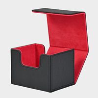 Arkeiliy pour boîte de rangement de cartes, 100 pochettes en cuir, capacité de 110+ cartes, étuis portables pour cartes Magic Commander et cartes à collectionner (Pack)