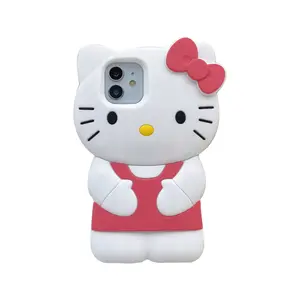 Amazon Hot Selling Hello Kitty Siliconen Telefoonhoesje Voor Meisjes Favoriete Schattig Ontwerp Iphone 15pro 13 14Promax 11 12 Xsmax 7P