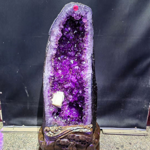 자연 대형 자수정 정동석 성당 장식 자수정 방해석 클러스터 다크 퍼플 자수정 정동석 장식 풍수 - Product Image 4