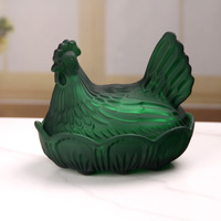 Pot de conservation alimentaire en verre vintage en forme de poulet avec couvercle hermétique, pour bonbons, sucre, biscuits, pour la cuisine, le garde-manger, la décoration de la maison
