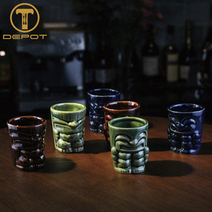 Juego de 6/12 Tazas Tiki, Vasos de Cóctel Tiki, Vasos de Cóctel de Cerámica con Tótem Polinesio para Venta al por Mayor Global - Product Image 3