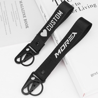 Dragonne courte noire personnalisée pour hommes et femmes, avec boucle porte-clés, pour clés et utilisation moto