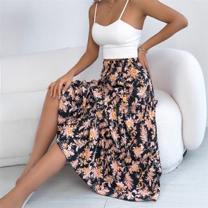 <span class=keywords><strong>Robe</strong></span> de plage <span class=keywords><strong>mi</strong></span>-<span class=keywords><strong>longue</strong></span> à volants et motifs floraux, style décontracté européen et américain, collection Printemps/Été 2026, vêtements pour femmes - Product Image 4