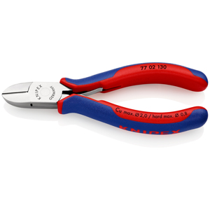 Cisaille latérale Knipex 77 02 130 pour l'électronique avec poignée rouge et bleue - Product Image 1