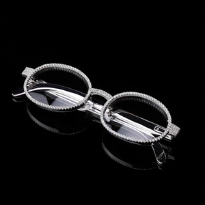 Nuovissimo Prodotto di Gioielleria Hip Hop, Montatura per Occhiali con Diamanti, Moda <span class=keywords><strong>Oro</strong></span> e Argento, Bordo con Zirconi, Montatura Luccicante - Product Image 4