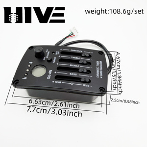 אביזרי פיקאפ לגיטרה HIVE SE-4N, פרה-אמפ EQ לגיטרה אקוסטית עם 4 תחומי תדרים ומקלט מובנה, לאקולייזר גיטרה, סיטונאי - Product Image 2