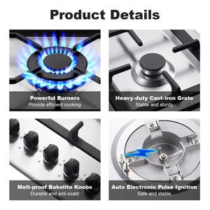 Table <span class=keywords><strong>de</strong></span> <span class=keywords><strong>cuisson</strong></span> à <span class=keywords><strong>gaz</strong></span> <span class=keywords><strong>de</strong></span> 36 pouces, cuisinière à <span class=keywords><strong>gaz</strong></span> à 5 brûleurs pour un total <span class=keywords><strong>de</strong></span> 34,588 BTU, <span class=keywords><strong>plaque</strong></span> <span class=keywords><strong>de</strong></span> <span class=keywords><strong>cuisson</strong></span> à <span class=keywords><strong>gaz</strong></span> <span class=keywords><strong>de</strong></span> 36 pouces en acier inoxydable intégrée, protection thermocouple - Product Image 4