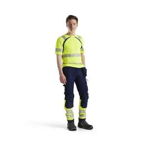 BLAKLADER - 339710133389XXL Camiseta Hi-Vis con protección UV Amarillo/Azul marino-EAN 7330509655146 ROPA DE TRABAJO DE LA HI-VIS - Product Image 3