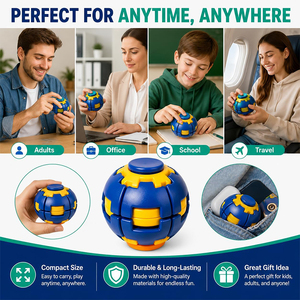 Balle anti-stress cinétique rotative à pression, jouet sensoriel transformable, Fidget Spinner de bureau Merrycoo - Product Image 4