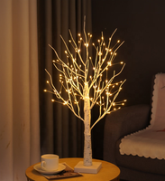 Lumières d'arbre artificielles en bouleau avec LED, 60 cm, 144 LED, alimentées par piles, pour la décoration de la maison, des coins, des mariages, de Noël