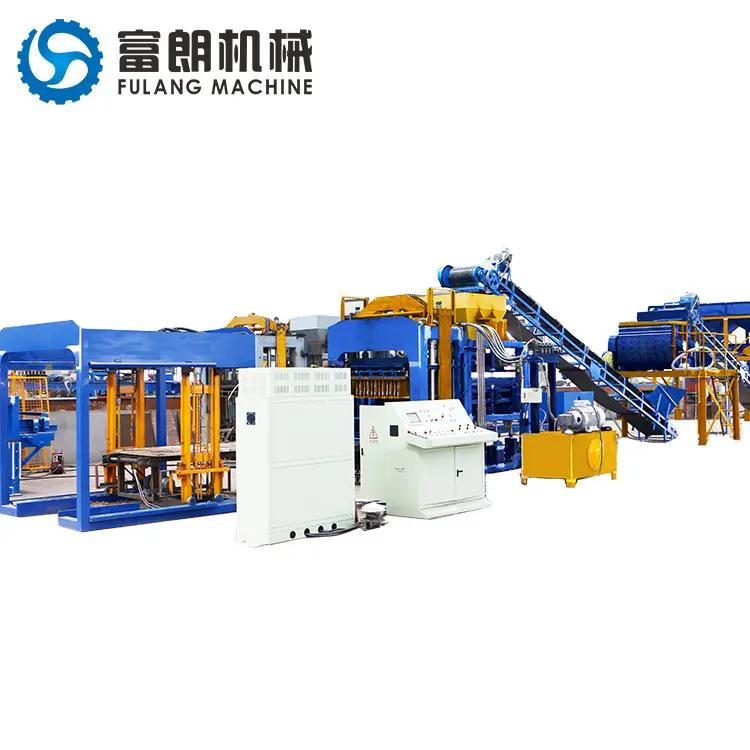 QT10-15 fully automatic auto hydraulic fly ash cement concrete hollow block paver block brick making machine for sale