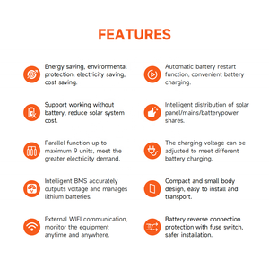 <span class=keywords><strong>Inversor</strong></span> solar Kevolt EU 48V 5.5kW 6.2kW Power Single Three Phase Off <span class=keywords><strong>Grid</strong></span> o Hybrid Solar para sistema de energía solar - Product Image 3