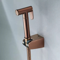 Ensemble de pulvérisateur de bidet de luxe en acier moderne, finition or rose, portable, installation facile, Shattaf