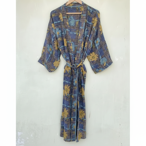 Kimono de seda Crape de lujo, elegante traje de boda, vestido de dama de honor de gasa para ropa de dormir de mujer - Product Image 1