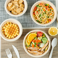Ustensiles jetables écologiques en bagasse de canne à sucre, fourchettes, couteaux et cuillères biodégradables et compostables pour les restaurants de restauration rapide