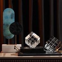 Presse-papiers en cristal en gros, cube en verre K9, logo 3D gravé au laser personnalisé, cadeau d'affaires, décoration de bureau, artisanat, cadeau