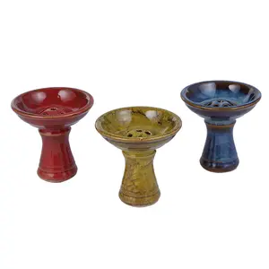 Venda Por Atacado Hot Selling New Design Hookah Bowl Chicha Acessórios Hookah Shisha Pottery Glazed Bowl Clay Bowl