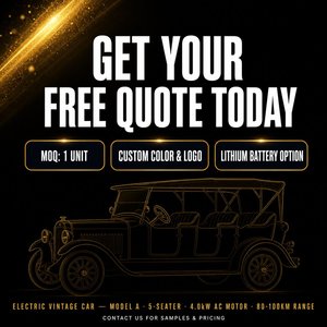 <span class=keywords><strong>Auto</strong></span> Elettrica Classica Vintage Nera Senza Manutenzione con Batteria Colloidale, 5 Posti, per Turismo e Visite Turistiche, Motore AC 4.0kW, 30Km/h - Product Image 6