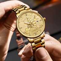Montre mécanique à tourbillon Louie Juelen, populaire, tendance, pour homme, en acier inoxydable, avec aiguilles lumineuses, résistante à l'eau 3 BAR