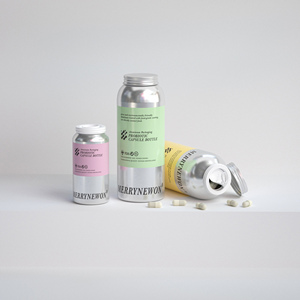 Bouteille en aluminium de qualité supérieure personnalisée pour 60 comprimés de vitamines pour la santé, flacon pour médicaments - Product Image 2