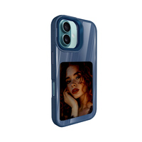Étui de téléphone portable avec écran E Ink NFC de luxe à la mode pour iPhone 16/15/14/13, motifs DIY, 4 couleurs, écran antichoc