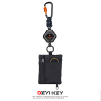 Porte-clés rétractable robuste avec boucle télescopique, étui tactique pour cartes, logo personnalisé, équipement EDC certifié REACH, portable