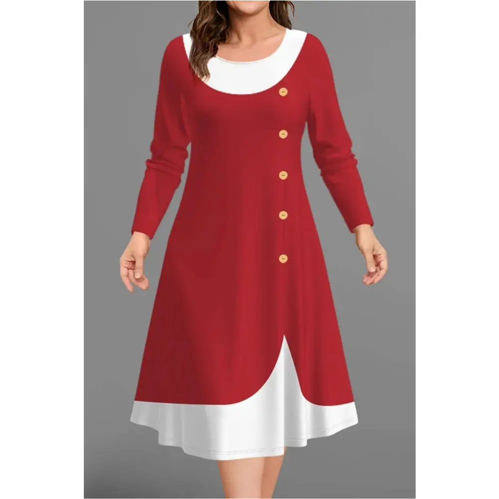 Fashion Women's Dress Simple Stripe Swing Dress Autumn Long Sleeve Casual Robe Elegant High Waist Ladies Dress