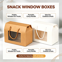 Boîte à pâtisserie professionnelle avec fenêtre transparente et poignée portable pour biscuits, noix, cadeaux, fêtes, boîte à dragées, logo personnalisé OEM