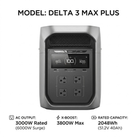 Station d'alimentation portable DELTA 3 MAX PLUS Series 1800W UPS, générateur solaire, station de charge, 16,5 kg, 400x212x282 mm pour CN EU