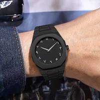 1158 Cs008 Montre de Luxe à Mouvement Quartz pour Hommes, Étanche en Plastique Polycarbonate, Style Arabe, Montre-Bracelet Musulmane Tendance