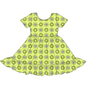 Abito Estivo <span class=keywords><strong>per</strong></span> Bambine in Seta di Latte, Vestito Morbido a Maniche Corte <span class=keywords><strong>per</strong></span> <span class=keywords><strong>Neonata</strong></span>, Abito Girevole <span class=keywords><strong>per</strong></span> Bambina, Personalizzabile, Esente da Dazi Doganali - Product Image 4