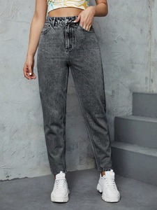 Chic Trendy Long Straight Slim Girls Jeans High Waist Eco-Friendly Denim Perfect Style Comfort Skinny Fit Party Style Breathable - Product Image 6