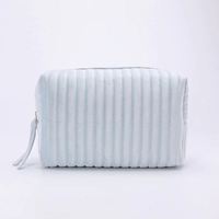 Pochette de maquillage en velours matelassé de style campagnard pour femmes, personnalisée avec logo imprimé de haute qualité, fermeture éclair imperméable