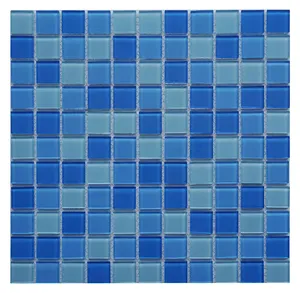Swimming Pool Blue Glow Beach Smalt Glass Mosaic Tiles