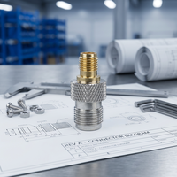 Adaptador Coaxial RF SMA Hembra Recto a F Hembra