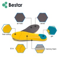 Semelles orthopédiques confortables à récupération lente avec mousse à mémoire de forme EVA, absorption des chocs et soulagement de la fasciite plantaire pour pieds plats - Unisexe