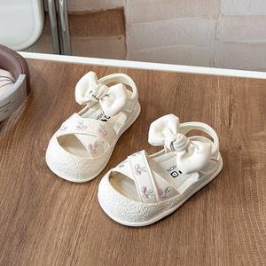 Sandales bébé fille avec semelles antidérapantes, chaussures de princesse pour filles, adaptées aux nourrissons, chaussures pour tout-petits avec nœud papillon - Product Image 2