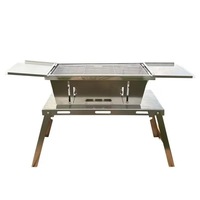 Barbecue pliant de style mallette en acier inoxydable 304 épaissi, portable et intégré, pour la maison, l'extérieur, le camping et les voyages