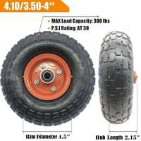 Roue pneumatique en caoutchouc de 10 pouces 4.10/3.50-4 pour chariot à main, 2PR 4PR, roues gonflables à air, vente en gros